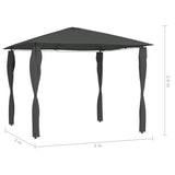 Belvédère à revêtement de poteaux 3x3x2,6 m Anthracite 160 g/m²