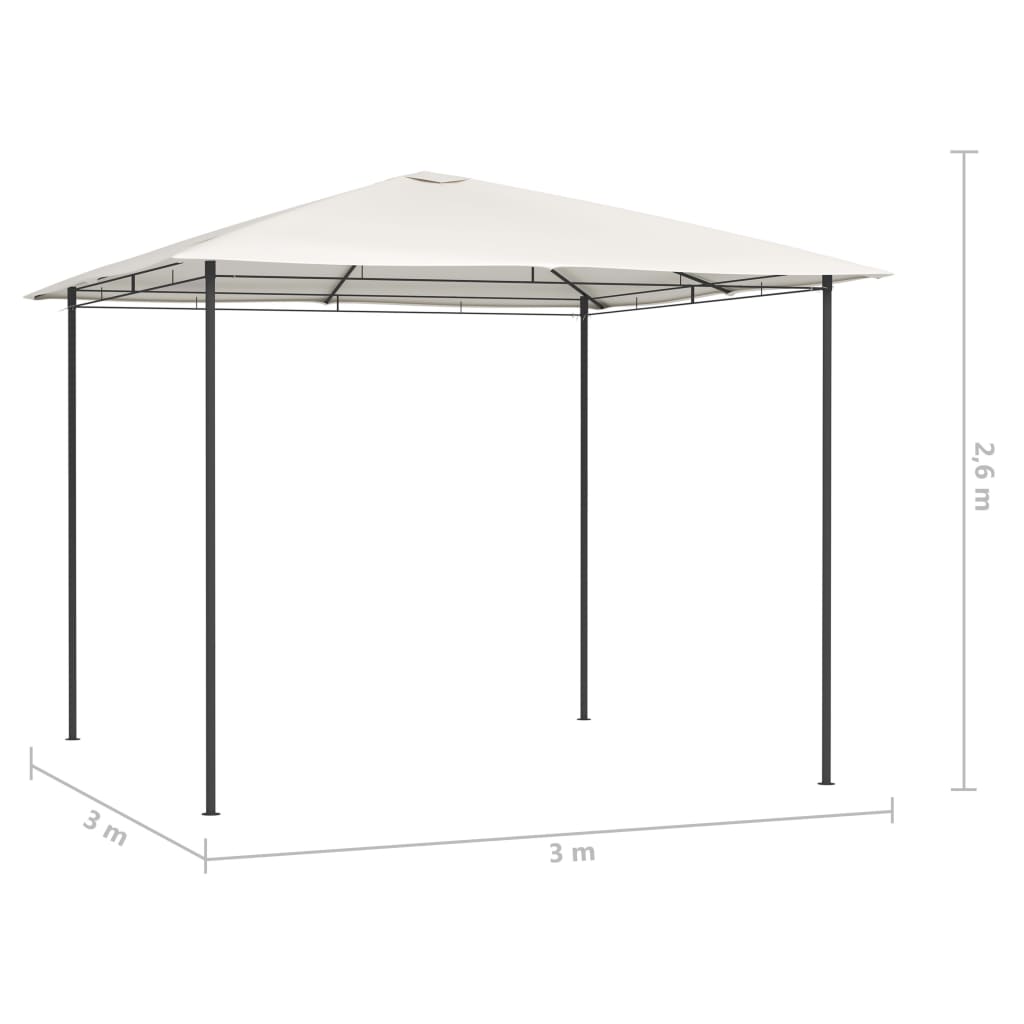 Belvédère 3x3x2,6 m Crème 160 g/m²