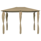 Belvédère avec revêtement de poteaux 3x4x2,6 m Taupe 160 g/m²