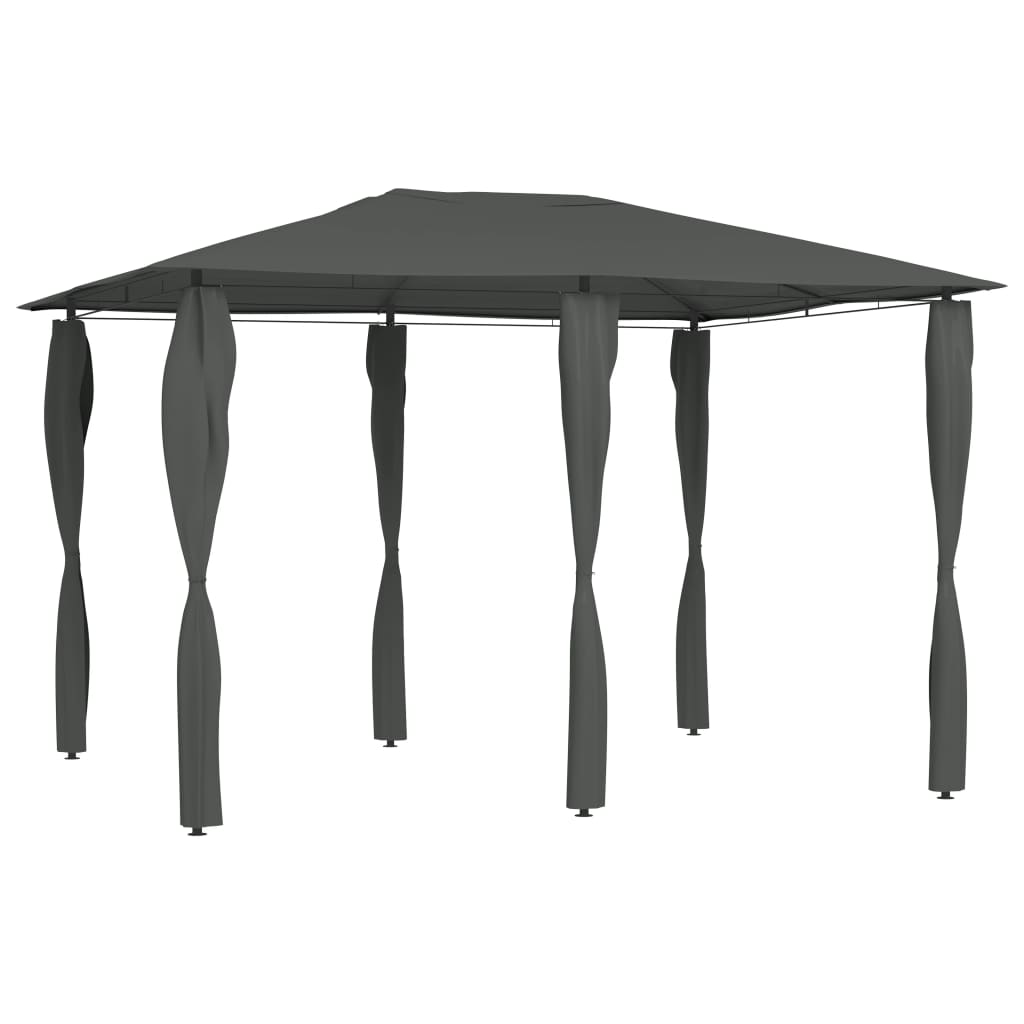 Belvédère à revêtement de poteaux 3x4x2,6 m Anthracite 160 g/m²