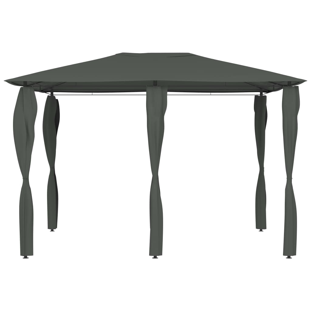 Belvédère à revêtement de poteaux 3x4x2,6 m Anthracite 160 g/m²