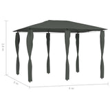 Belvédère à revêtement de poteaux 3x4x2,6 m Anthracite 160 g/m²