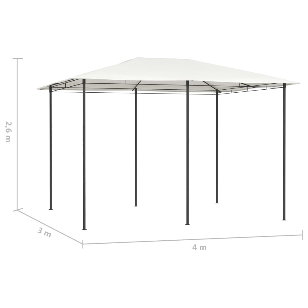 Belvédère 3x4x2,6 m Crème 160 g/m²