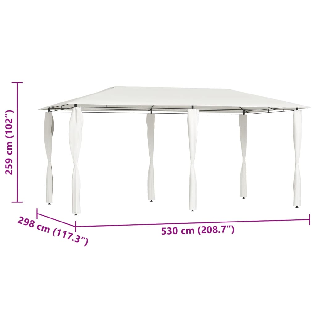 Belvédère avec revêtement de poteaux 2,98x5,3x2,59 m 160 g/m²