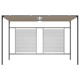 Pavillon mit einziehbarer Markise 3x4x2,3 m Taupe 180 g/m²