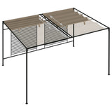 Pavillon mit einziehbarer Markise 3x4x2,3 m Taupe 180 g/m²