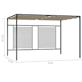 Pavillon mit einziehbarer Markise 3x4x2,3 m Taupe 180 g/m²