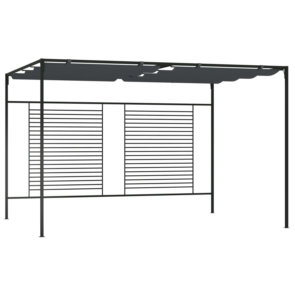 Belvédère avec auvent rétractable 4x3x2,3 m Anthracite 180 g/m²