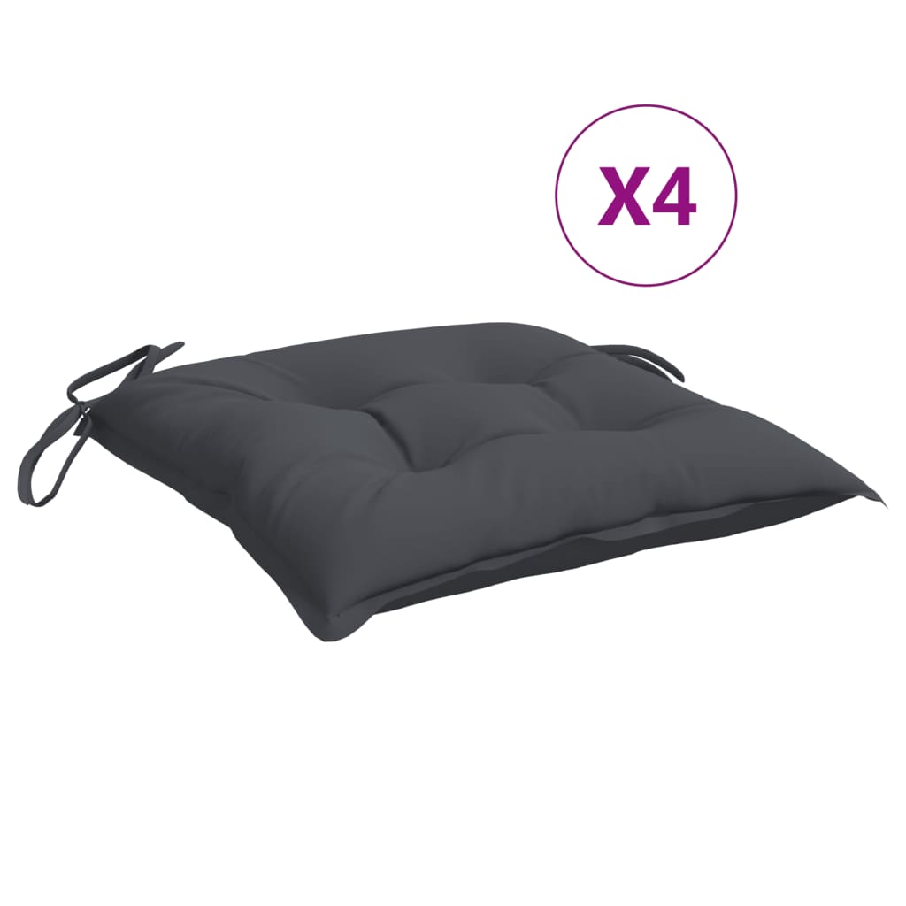 Coussins de chaise lot de 4 anthracite 40x40x7 cm tissu oxford