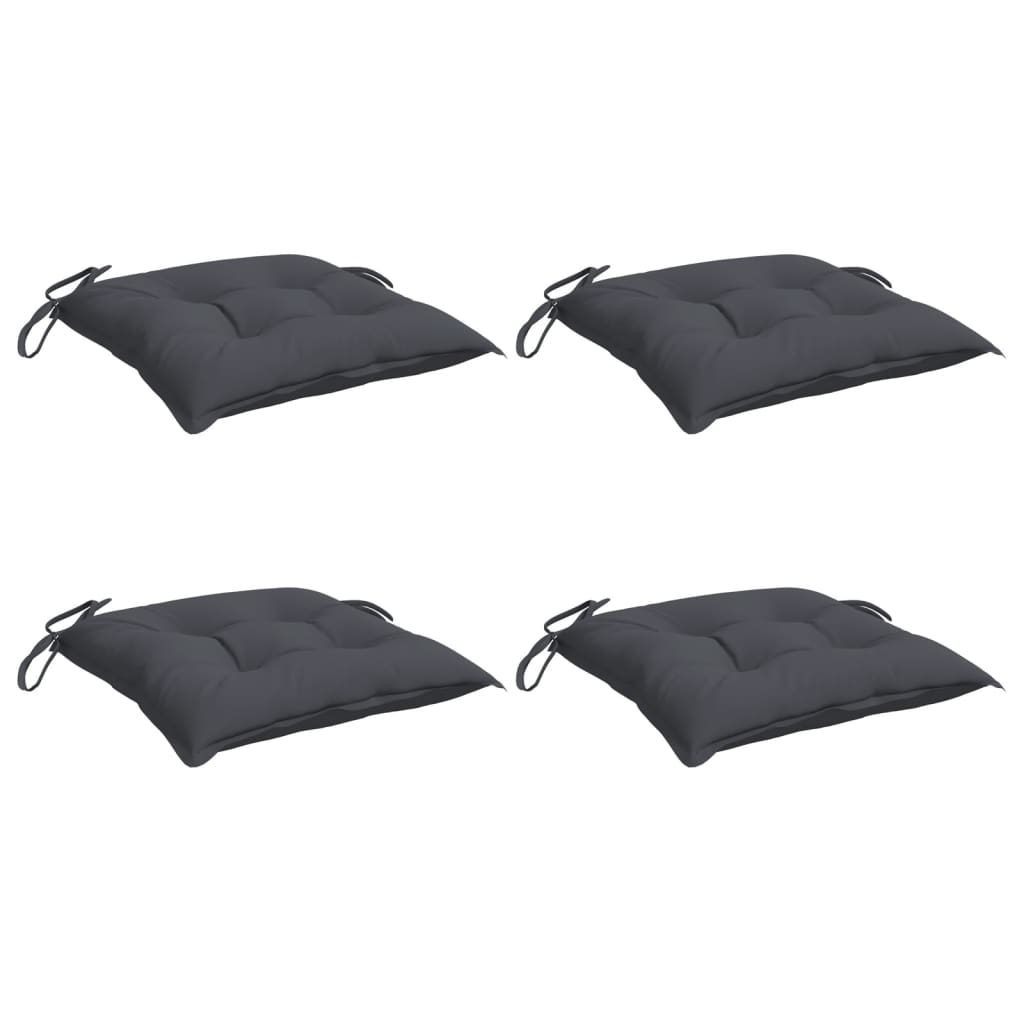 Coussins de chaise lot de 4 anthracite 40x40x7 cm tissu oxford