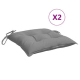 Coussins de chaise lot de 2 gris 40x40x7 cm tissu oxford