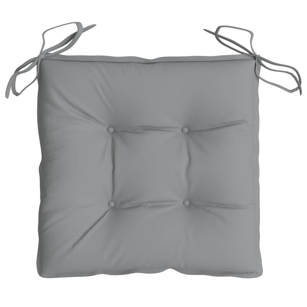 Coussins de chaise lot de 2 gris 40x40x7 cm tissu oxford