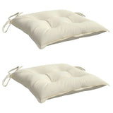 Coussins de chaise lot de 2 blanc crème 40x40x7 cm tissu oxford