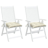 Coussins de chaise lot de 2 blanc crème 40x40x7 cm tissu oxford