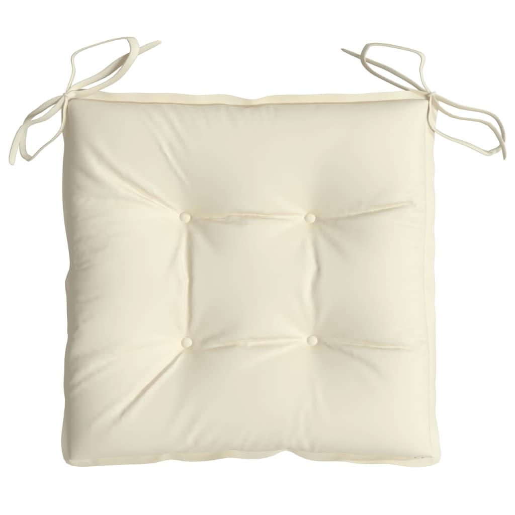 Coussins de chaise lot de 4 blanc crème 40x40x7 cm tissu oxford