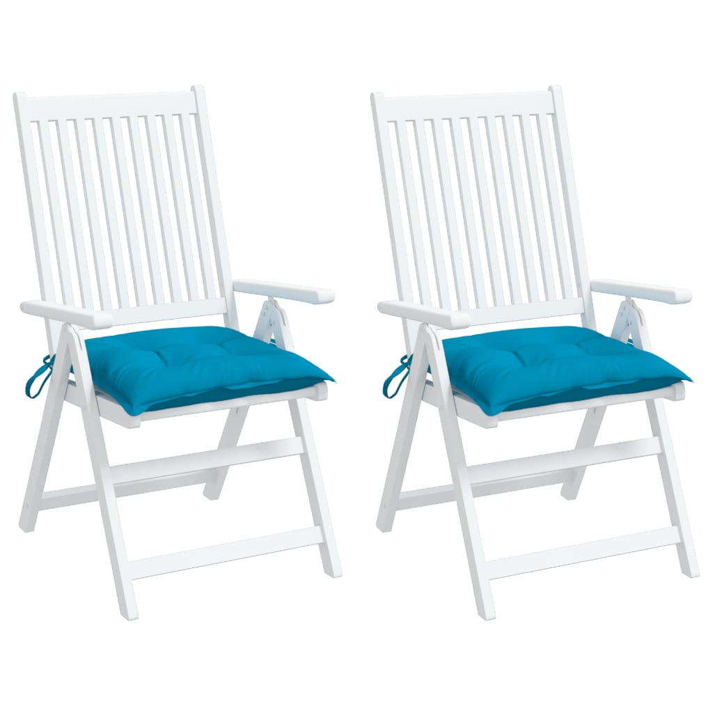 Coussins de chaise lot de 2 bleu clair 40x40x7 cm tissu oxford