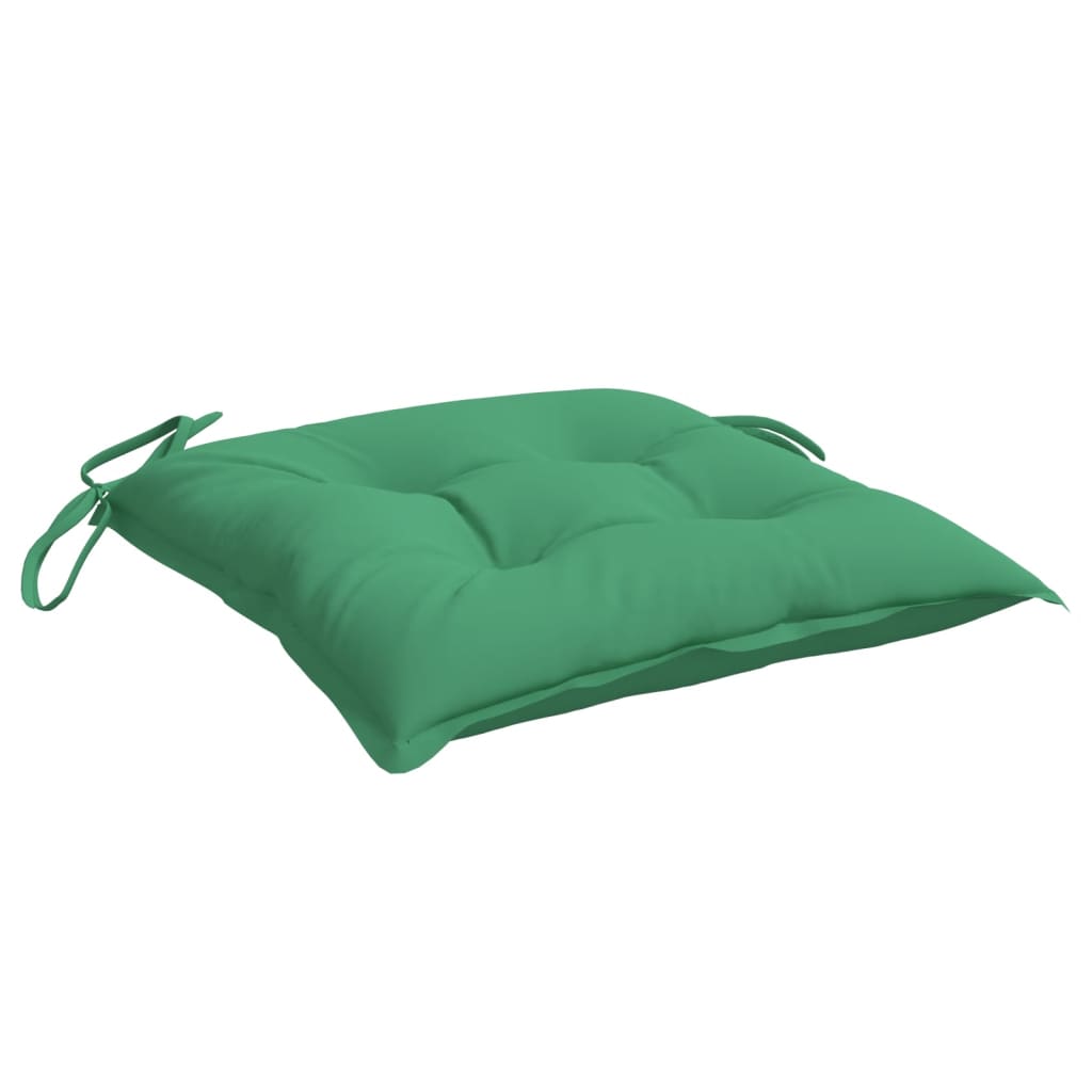 Coussins de chaise lot de 4 40x40x7 cm tissu oxford vert