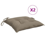 Coussins de chaise lot de 2 taupe 40x40x7 cm tissu oxford