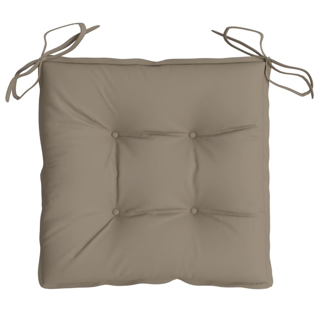 Coussins de chaise lot de 2 taupe 40x40x7 cm tissu oxford