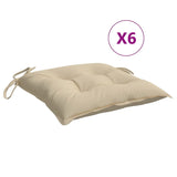 Coussins de chaise lot de 6 beige 50x50x7 cm tissu oxford