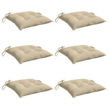 Coussins de chaise lot de 6 beige 50x50x7 cm tissu oxford