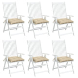 Coussins de chaise lot de 6 beige 50x50x7 cm tissu oxford