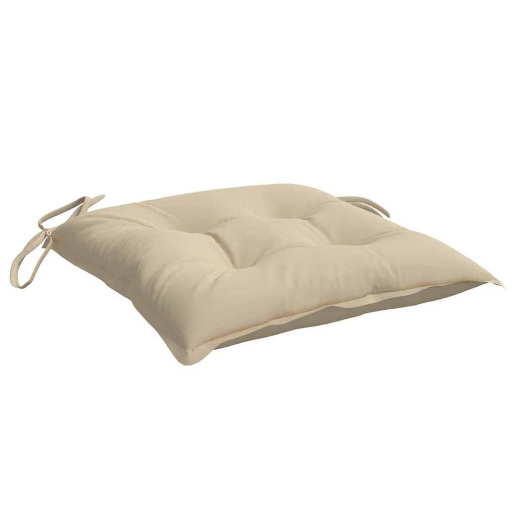 Coussins de chaise lot de 6 beige 50x50x7 cm tissu oxford