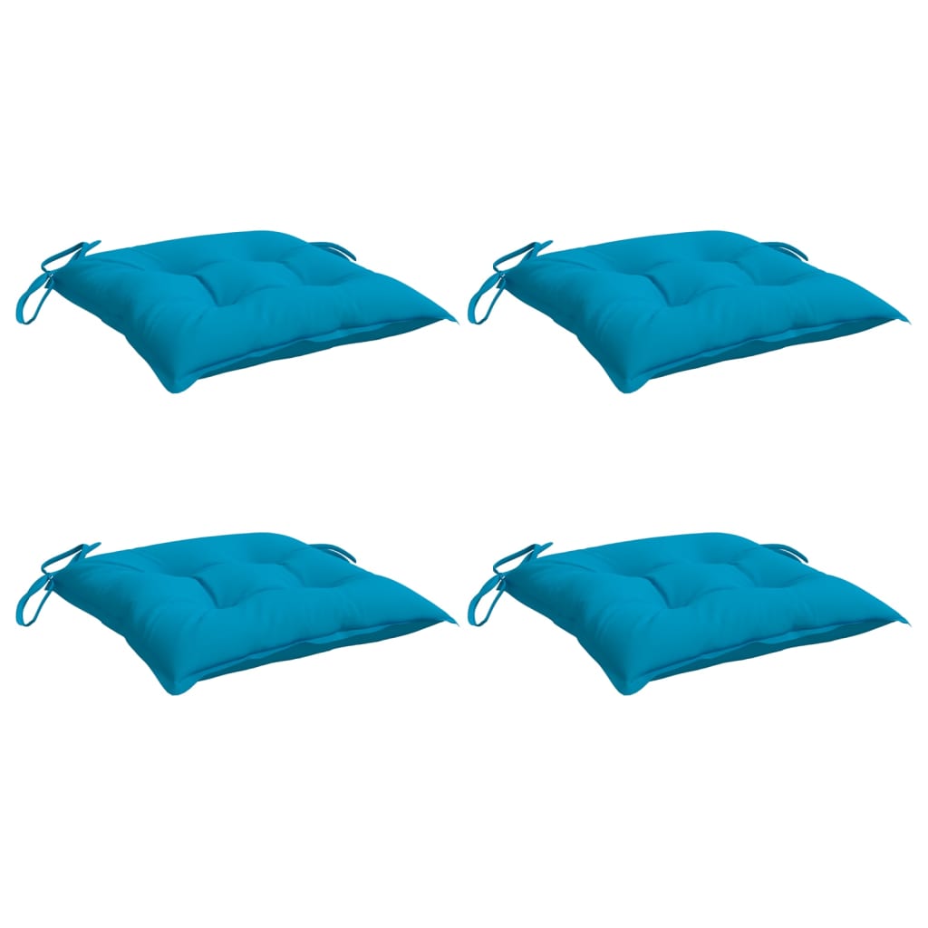 Coussins de chaise lot de 4 bleu clair 50x50x7 cm tissu oxford