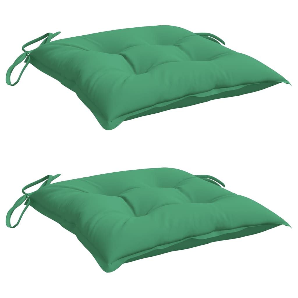 Coussins de chaise lot de 2 vert 50x50x7 cm tissu oxford