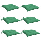 Coussins de chaise lot de 6 vert 50x50x7 cm tissu oxford