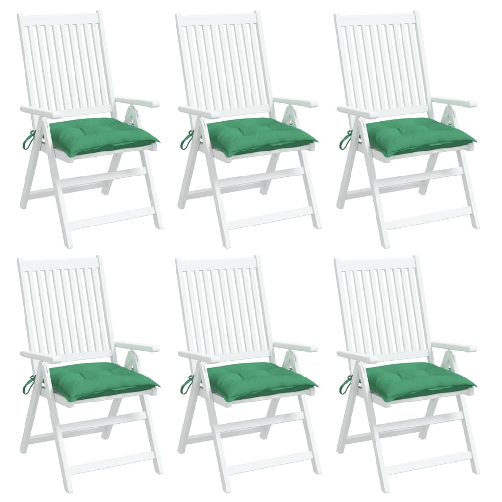 Coussins de chaise lot de 6 vert 50x50x7 cm tissu oxford