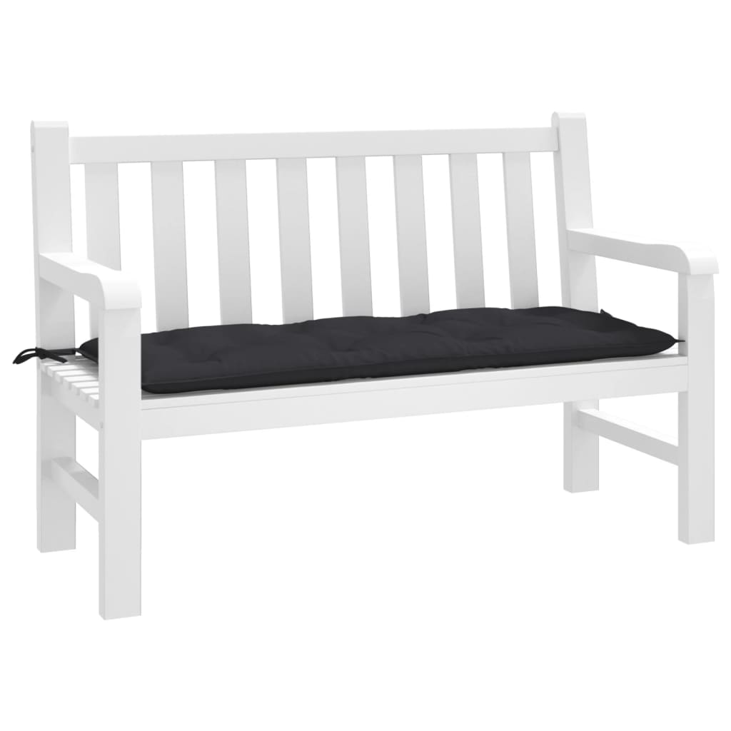 Coussin de banc de jardin noir 120x50x7 cm tissu oxford