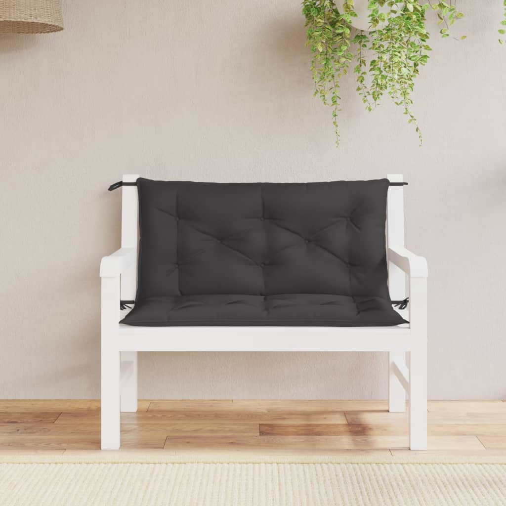 Coussin de banc de jardin noir 100x(50+50)x7 cm tissu oxford