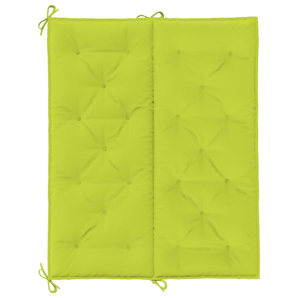 Coussin de banc de jardin vert vif 120x(50+50)x7cm tissu oxford