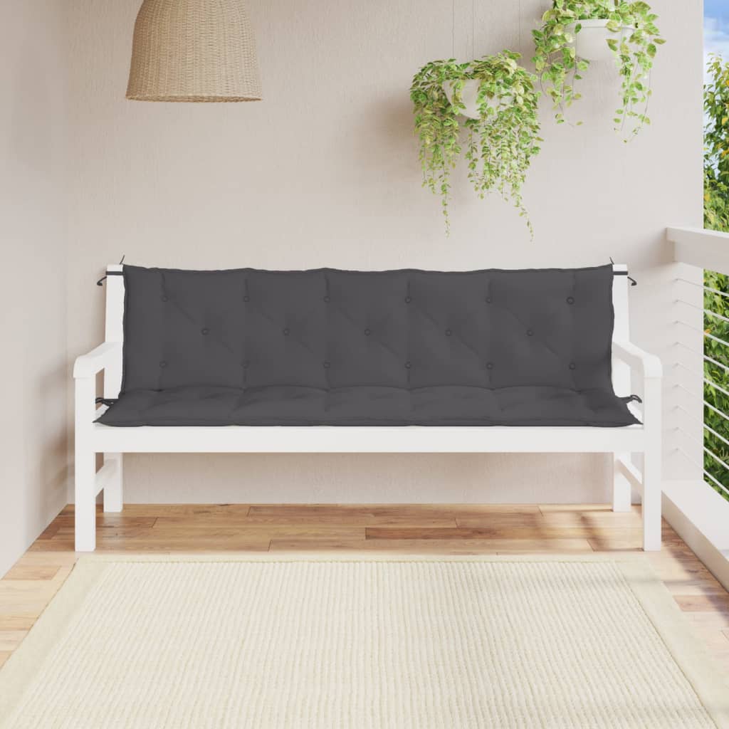 Coussin de banc de jardin anthracite tissu oxford