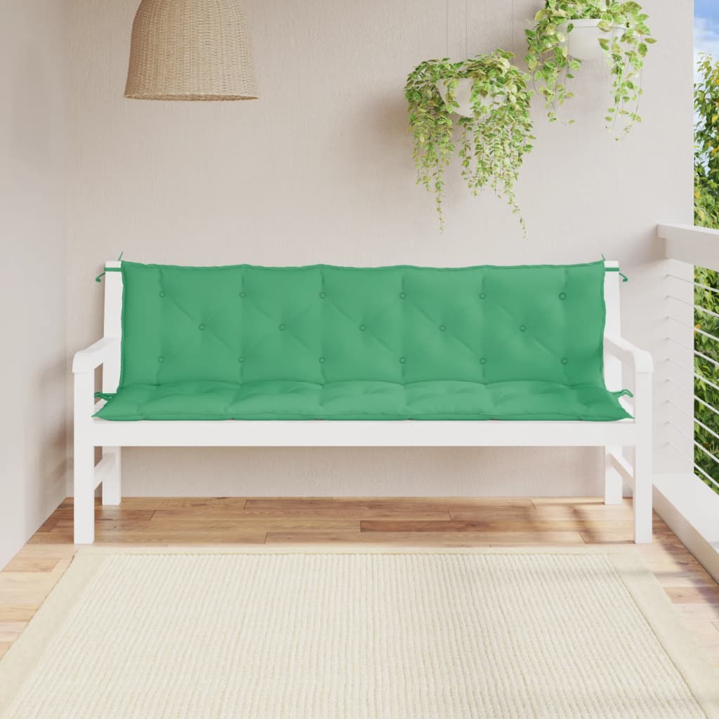 Coussin de banc de jardin vert 180x(50+50)x7 cm tissu oxford