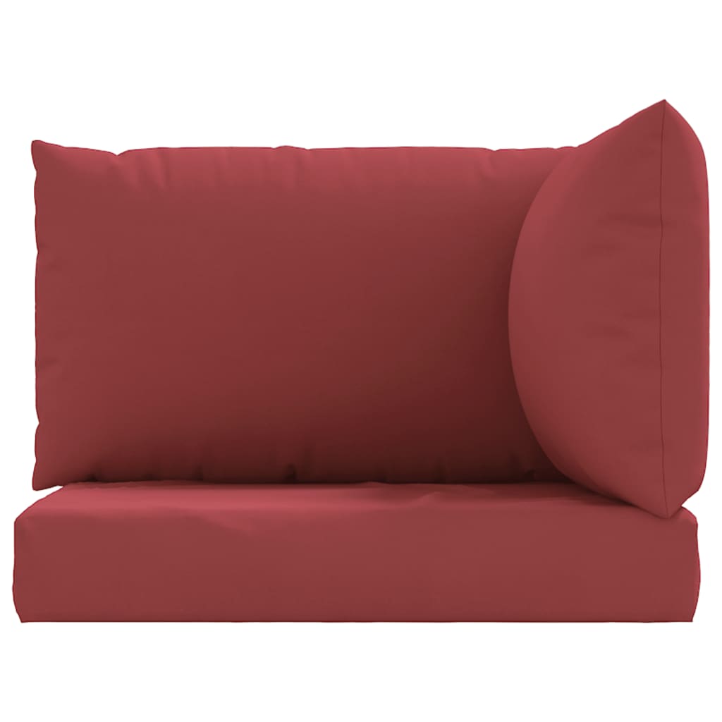 Coussins de palette lot de 3 rouge bordeaux tissu oxford