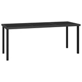 Table à dîner de jardin Noir 180x70x73 cm Résine tressée