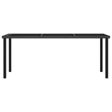 Table à dîner de jardin Noir 180x70x73 cm Résine tressée