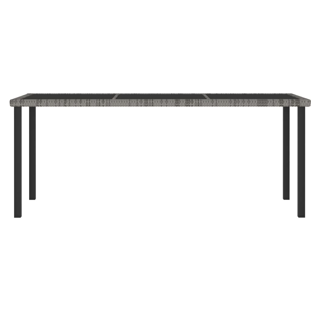 Table à dîner de jardin Gris 180x70x73 cm Résine tressée