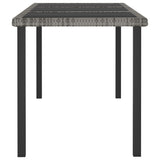 Table à dîner de jardin Gris 180x70x73 cm Résine tressée