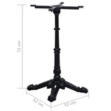 Black bistro table leg 52x52x72 cm cast iron