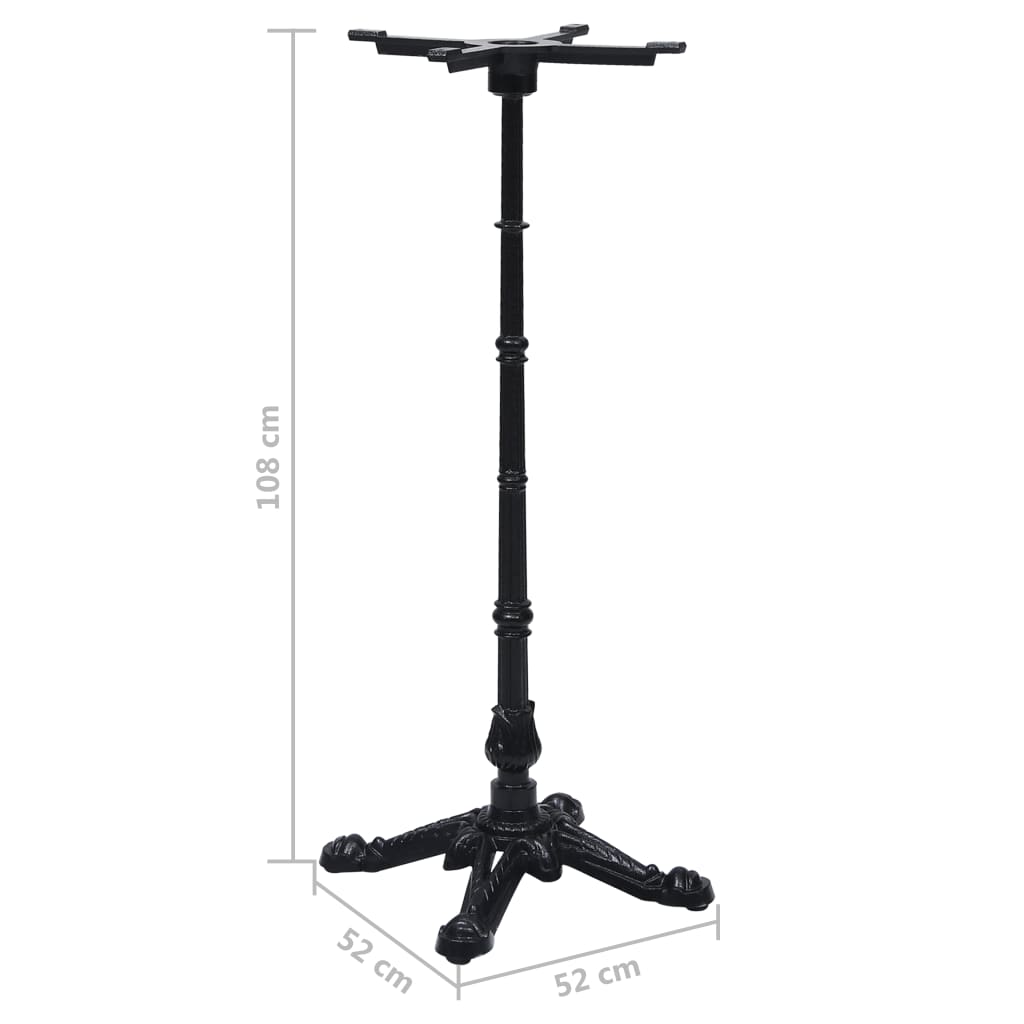 Black bistro table leg 52x52x108 cm cast iron