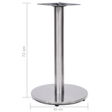 Silver bistro table leg Ø45x72 cm stainless steel