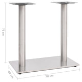 Bistro table leg Silver 70x40x72 cm Stainless steel