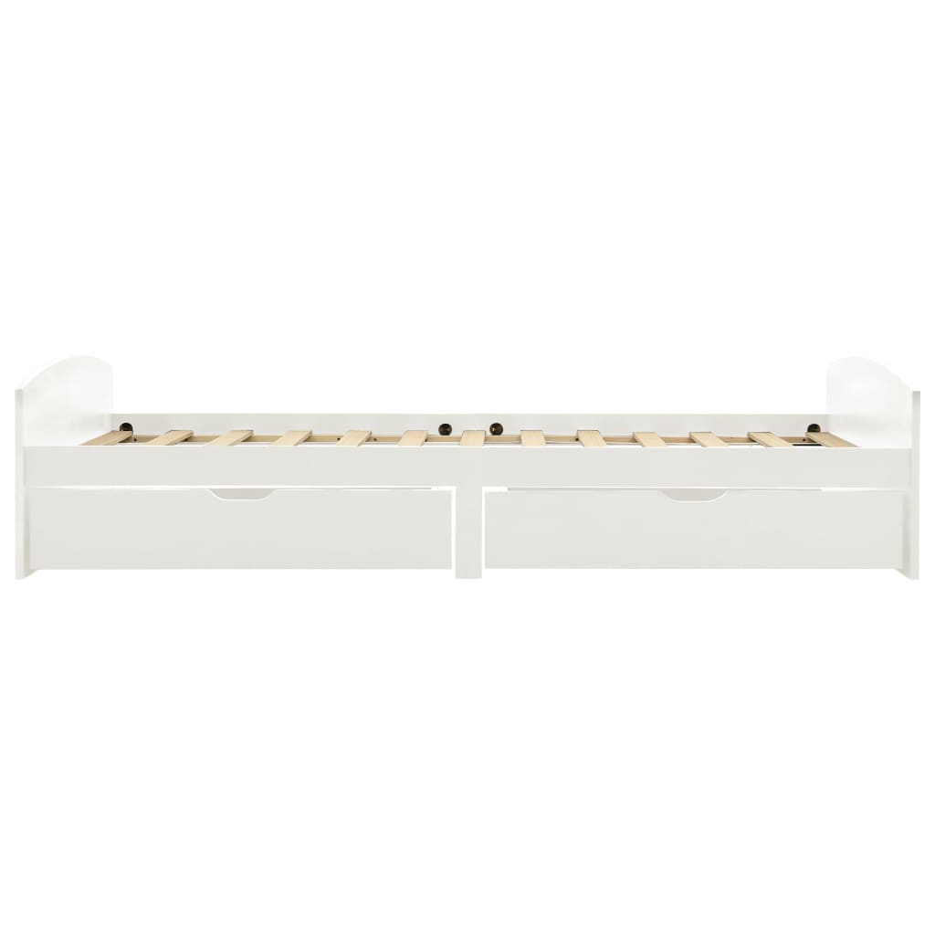 Bed frame with 2 drawers without mattress white 90x200 cm