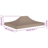 Toit de tente de réception 4x3 m Taupe 270 g/m²