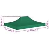 Toit de tente de réception 4,5x3 m Vert 270 g/m²