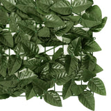 Balcony screen with dark green leaves 300x75 cm