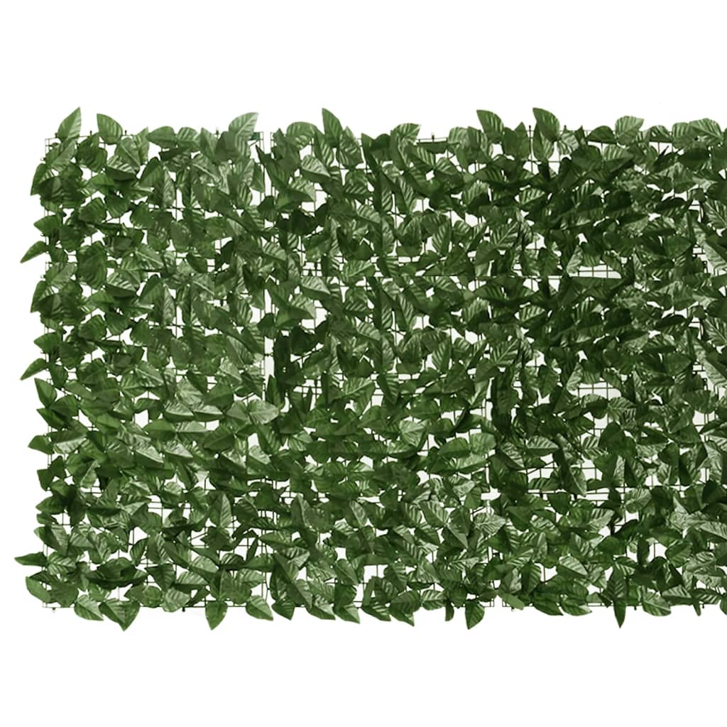 Balcony screen with dark green leaves 300x100 cm